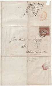 1854 =776= TAUNTON NUMERAL PMK LETTER UDC WASHFORD JAMES BARKER TO JAMES WALDRON - Picture 1 of 3