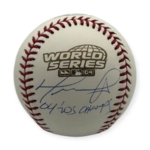 Béisbol Serie Mundial 2004 autografiado por David Ortiz con 04 WS Champs JSA - Imagen 1 de 2