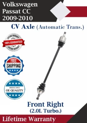 Eje delantero derecho CV para VW Passat CC 2009-2010 transmisión automática Garantía de por vida. Foto 1 de 4