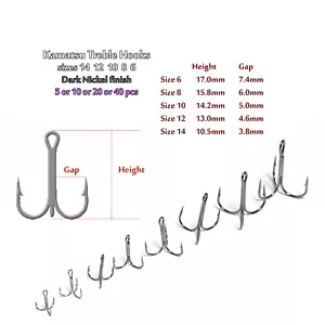 Barbed Treble Hook sizes 14-6 Fishing Sea Trebles Spinning Rigs - Picture 1 of 1