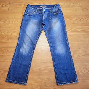 American Eagle Women's Mid Rise Straight Leg Denim Blue Jeans Size 8 Regular - Picture 1 of 11