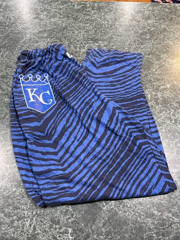 Vintage Kansas City Royals Zubaz Striped Blue Pants Men’s Size Medium Cover