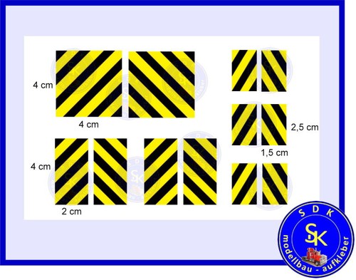 Warntafel Warnmarkierung Warnstreifen In Gelb Schwarz Aufkleber - 1:14 - Foto 3