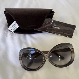 TOM FORD • Margot Sunglasses • Transparent Grey Frame • Gradient Smoke Lens •NEW - Picture 1 of 24
