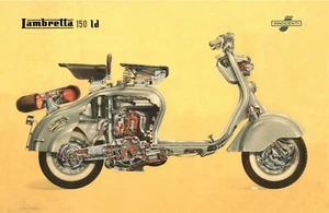 Pared Hogar Arte Estampado - Vintage Publicidad Póster - LAMBRETTA - A4,A3 - Imagen 1 de 1