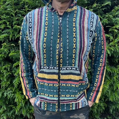 SACAI Giacca Baja Gheri giacca con cappuccio colorata felpa con cappuccio tasca canguro hippie Goa Psy Flair