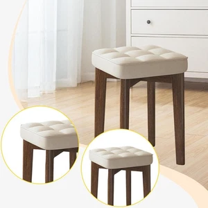 Wood Bar Stool with Square Seat Practical Portable Multifunctional Elegant - Picture 1 of 6