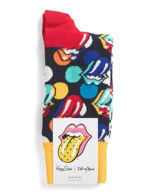 NOVAS Meias Happy Femininas X Rolling Stones Big Licks Tamanho 5 1/2-9 1/2 Rock - Imagem 1 de 4