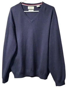 Suéter Pullover Original Impermeable Vintage Azul Marino 100% Lana Para Hombre Talla XL - Imagen 1 de 4
