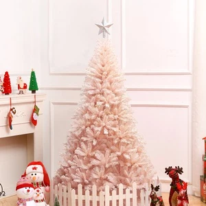 Costway 6ft Artificial Christmas Tree Hinged Full Fir Tree w/ Stand Holiday Home - Picture 1 of 6