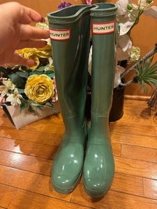 Hunter Mujer Original Alto Brillo Botas de Lluvia TALLA US 8 Mujer (1500 - Imagen 1 de 8