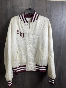 Vintage Southern Illinois University Cougars Satin Bomber Jacket - Adult 2XL - Picture 1 of 7