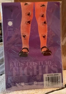 HALLOWEEN KINDER STRUMPFHOSE SPINNENKRAUT SPINNE ORANGE MIDRISE MEDIUM - Bild 1 von 2
