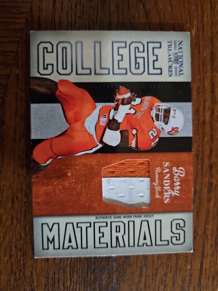 Camiseta deportiva Donruss Panini National Treasures Barry Sanders 2009 usada en juegos Foto 1 de 2