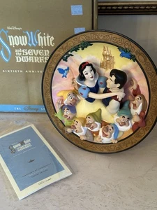 Disney Snow White Seven Dwarfs "True Love At Last" 3D Plate 60th Anniversary - Picture 1 of 19