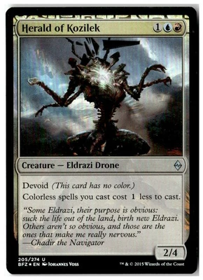 MTG Foil Herald of Kozilek - Battle for Zendikar Heavily Played English - Image 1 of 2