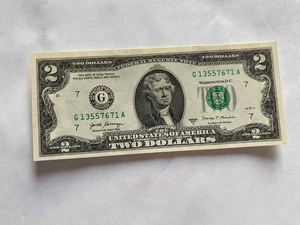 $2 Two Dollars Bill 2017 Series # G 13557671 A Real Money US Dollar Paper notes - Picture 1 of 3
