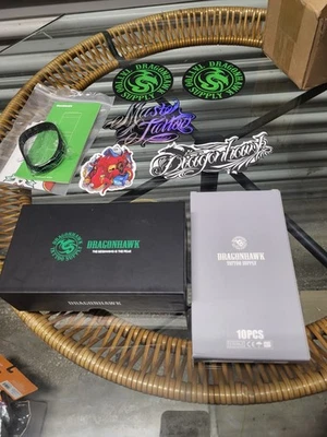 Dragonhawk Wireless Rotary Tattoo Machine Pen PMU (Black) - Image 1 of 4