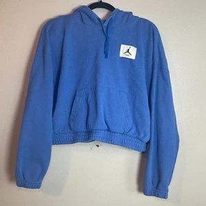Nike Sweatshirt Damen mittelblau Jordan Essentials Fleece Hoodie Loose Fit - Bild 1 von 7