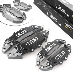 3D Style Car Universal Disc Brake Caliper Covers Front&Rear Kit 4pcs Silver - Imagen 1 de 11
