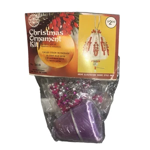 Kit decorazioni natalizie vintage Walco lavanda raso viola 1973 3418 artigianato anni 70 - Foto 1 di 12