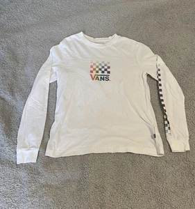 Vans unisex white long sleeve T-shirt, size S - Picture 1 of 5