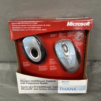 Microsoft Wireless IntelliMouse Explorer With Fingerprint Reader New Open Box - Image 1 of 3