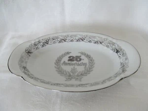 Vtg 25th Wedding Anniversary Gift Plaque Bowl Dish - Picture 1 of 5