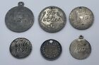 6 X MOSTLY SILVER ENGRAVED LOVE TOKENS - NURSE / JOE & OTHERS