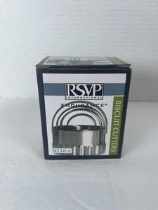 RSVP  Set 4 Round Nesting Stainless Steel Biscuit Cookie Dough Cutters (KT179) - Picture 1 of 5