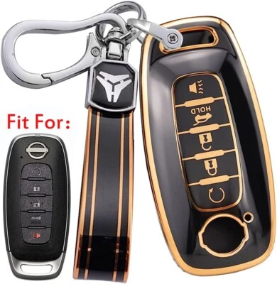 Fit Nissan Pathfinder Murano Rogue Altima 5 Button Remote Key Fob TPU Case Cover - Image 1 of 4