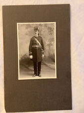 US Military Soldier in Full Uniform w/ sword Real photo Greenfield Mass