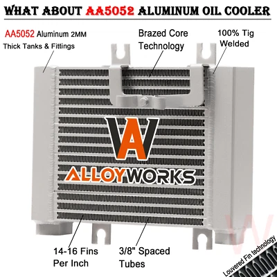 ALLOYWORKS Aluminum Oil Cooler For 2009-2019 2015 2016 Nissan R35 GT-R 3.8L - Image 1 of 4
