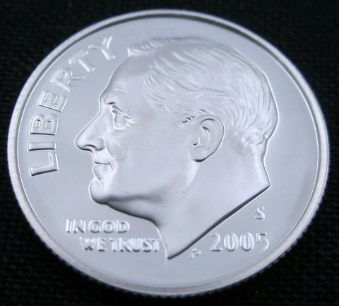 2005 S Proof Roosevelt Dime - 90% Silver Cover