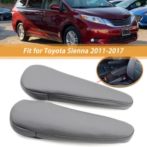 RH+LH Front Seat Armrest Cover Leather Microfiber For Toyota Sienna 2011-17 - Picture 1 of 1