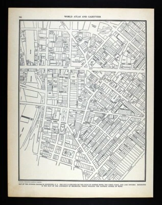 1937 Карта Рочестер Нью-Йорк Центр города Истман Кодак и Школа Музыки Genesse River - Изображение 1 из 2