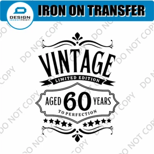 60 Cumpleaños Regalo Para hombres Presente Edad 60 Años Fiesta Transferencia Hierro en Baile - Imagen 1 de 11