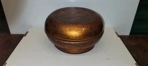 Large Antique Chinese gold and Red Lacquer Round Wedding Marriage Storage Box - Picture 1 of 12
