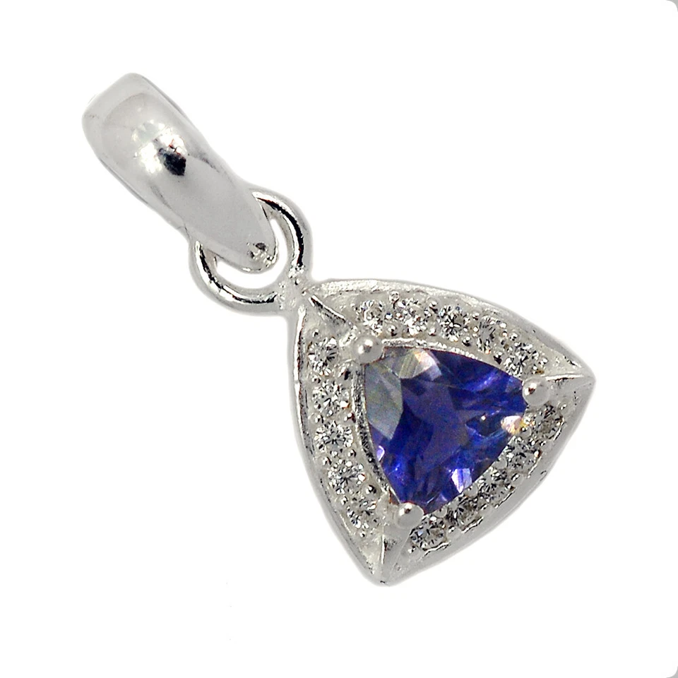 Iolita natural - India 925 colgante de plata de ley DA154 CP42494 Foto 1 de 1