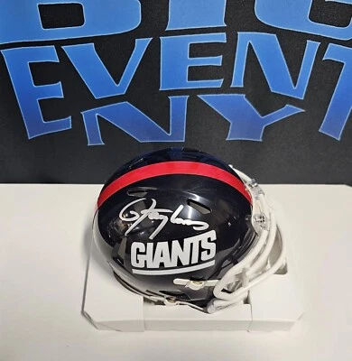MINI casco firmado por Lawrence Taylor autógrafo de los Gigantes réplica JSA Witness Foto 1 de 2