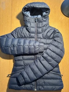 Womens North Face Hooded Gotham 550 #NF0A2TJ29 Goose Down Navy Blue Jacket Sz Sm - Picture 1 of 9