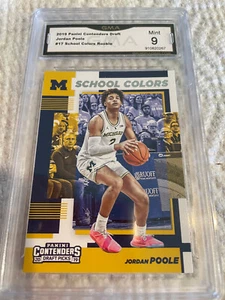 JORDAN POOLE WARRIORS 2019 PANINI CONTENDERS DRAFT SCHOOL COLORS RC #17 GRADED 9 - Picture 1 of 2