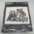 1988 Janlynn Liberty Bunnies #40-79 Counted Cross Stitch Kit Patriotic Flag VTG