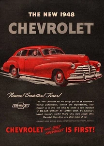 1948 Chevy Fleetmaster "Finer" Original Color Ad - Picture 1 of 1