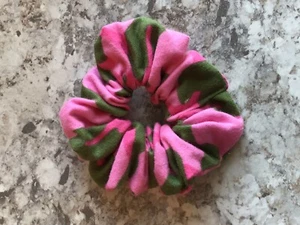 Pink Green hunting camo camouflage scrunchie Scrunchies hair vacation ponytail - Picture 1 of 1