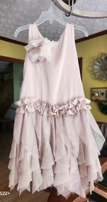 Isobella & Chloe девочка 6 бежевый Ruffley шифоновое шикарный с подкладкой платье - Изображение 1 из 3