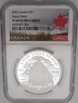 2025 CA PEACE DOLLAR SILVER PROOF NGC PF69 Ultra Cameo - 6th In Series 2nd BEST - Image 1 of 4