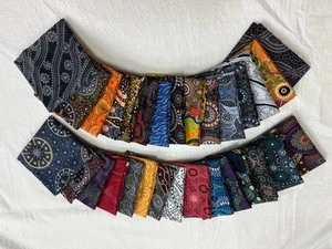 Australian Aboriginal Fabric, 30 pc Fat Quarter Bundle, M&S Textiles, cotton - Picture 1 of 2