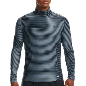 Under Armour Active Shirt Unisex Large Grey Striped Turtle Neck Athletic - Picture 1 of 6