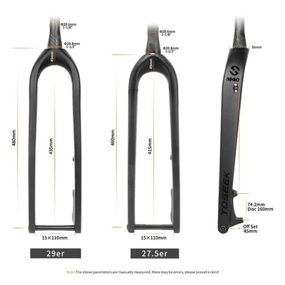 Carbon Mountain Bike Front Fork 27.5/29 Inch Bicycle Disc Brake Hard Fork - Image 1 of 4